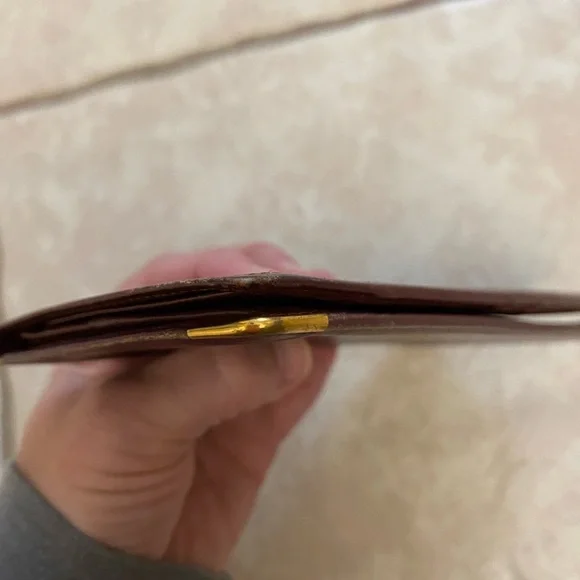 Vintage Cartier Check Organizer Bi-Fold Wallet, Burgundy Leather - Picture 4 of 14